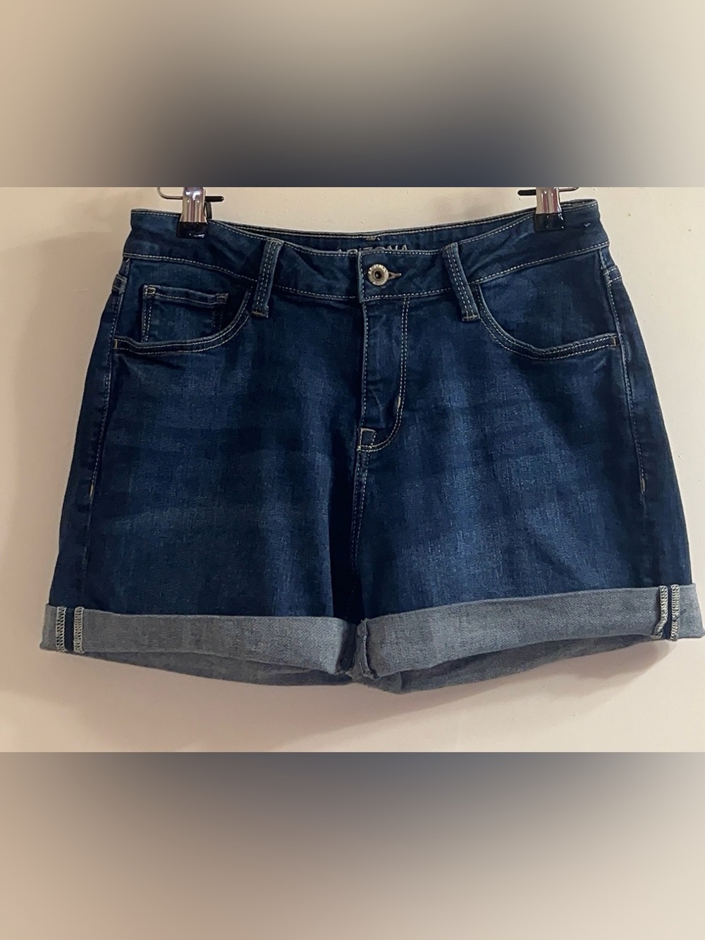 Arizona Jean Company Dark Blue Cuffed Denim Shorts